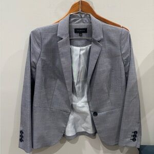 Talbots Navy and White Checkered Blazer